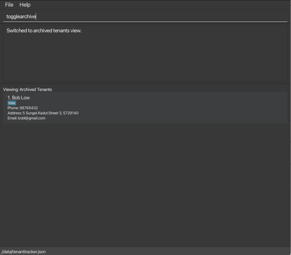 result for 'togglearchive'